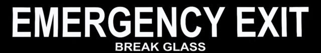 Emergency Exit Black White Reflective