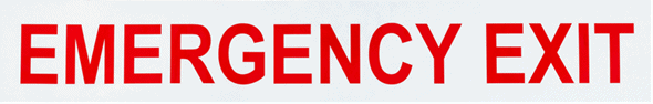 Emergency Exit Red White Reflective